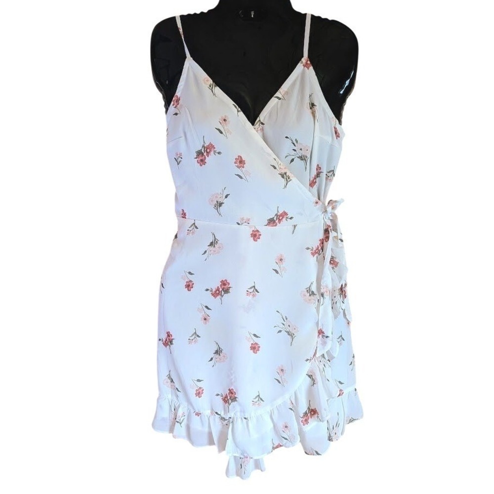 Hollister Wrap Dress S Cottagecore Coquette Romantic Ruffle Floral Garden Party
